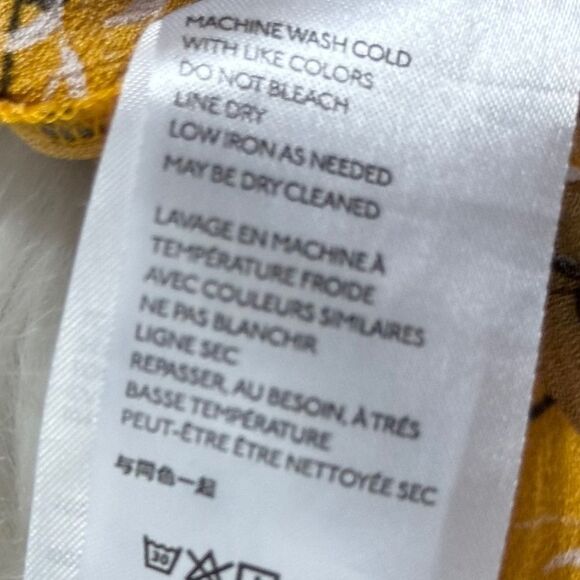 Anthropologie Maeve Cheyenne Women's Yellow Gold Floral Peplum Blouse Sz M - Picture 7 of 7